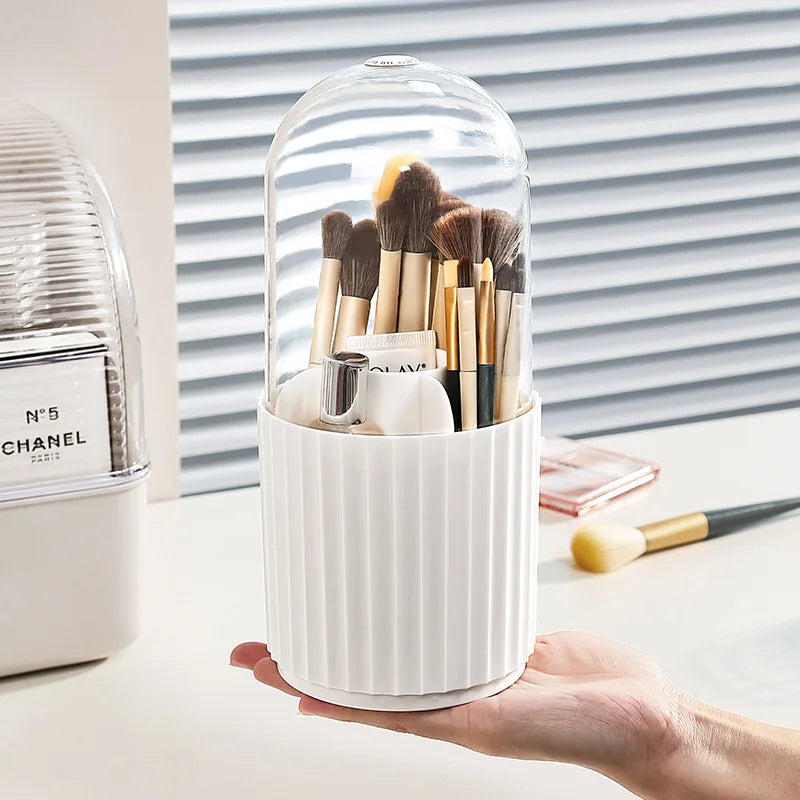 Rotating Makeup Brush Holder with Lid