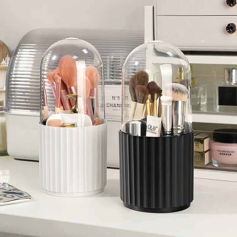 Rotating Makeup Brush Holder with Lid